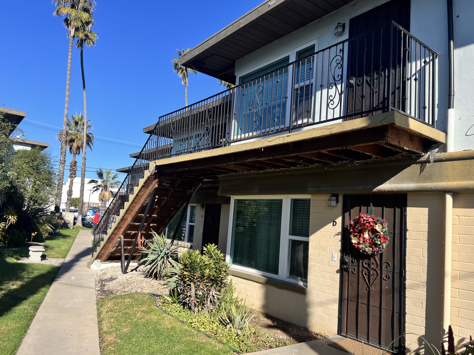 Deck & stairs — railings installed