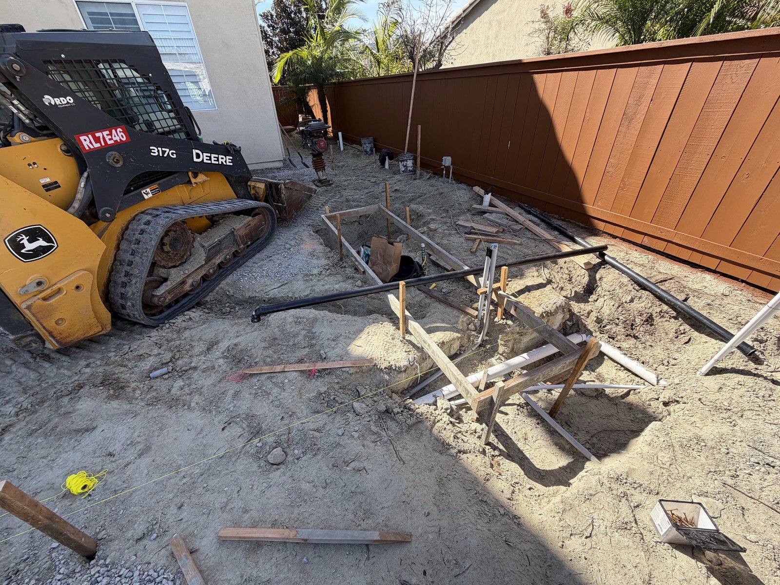 Equipment on site — excavation begins