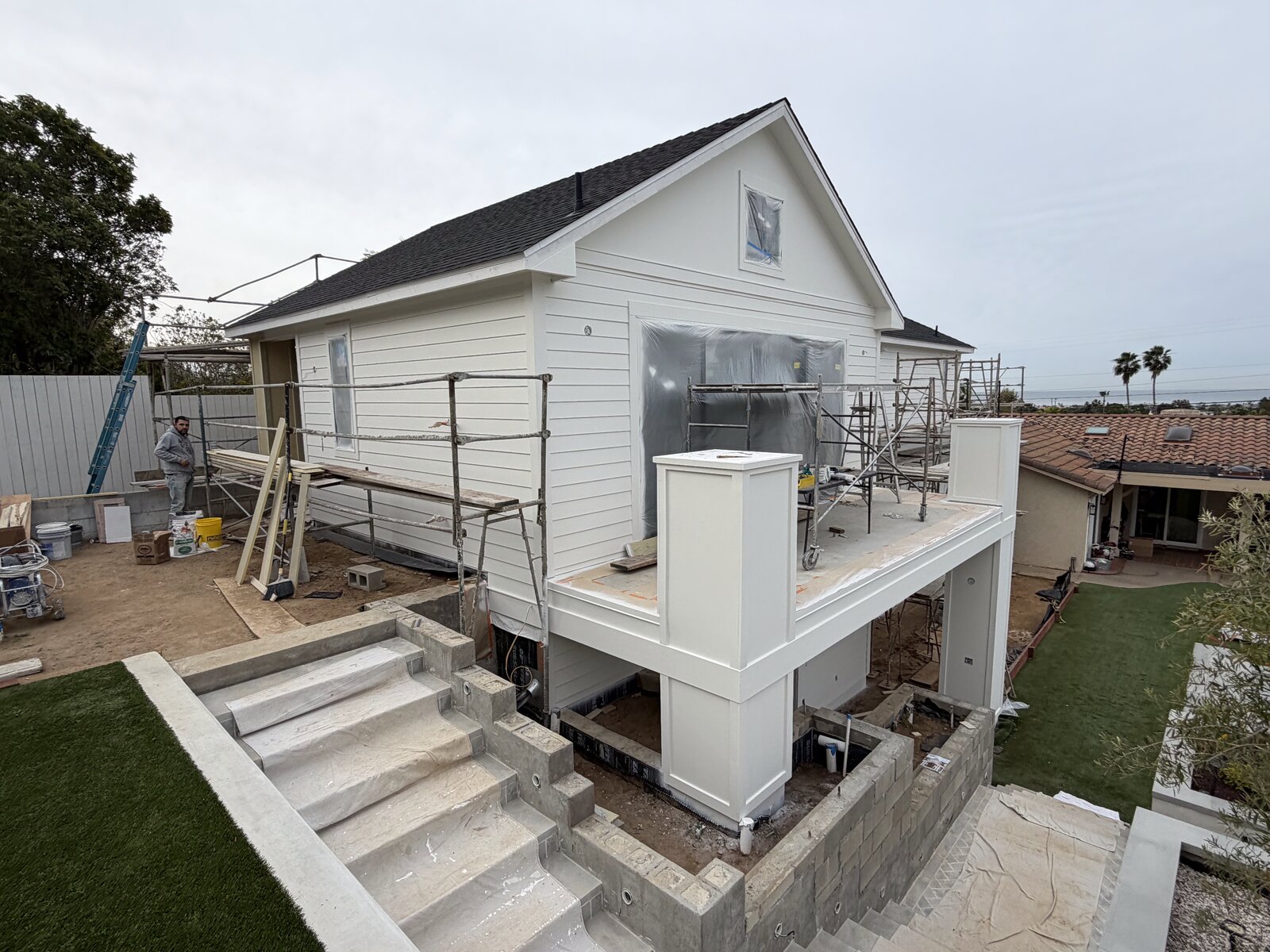 Interior rough-in — windows installed